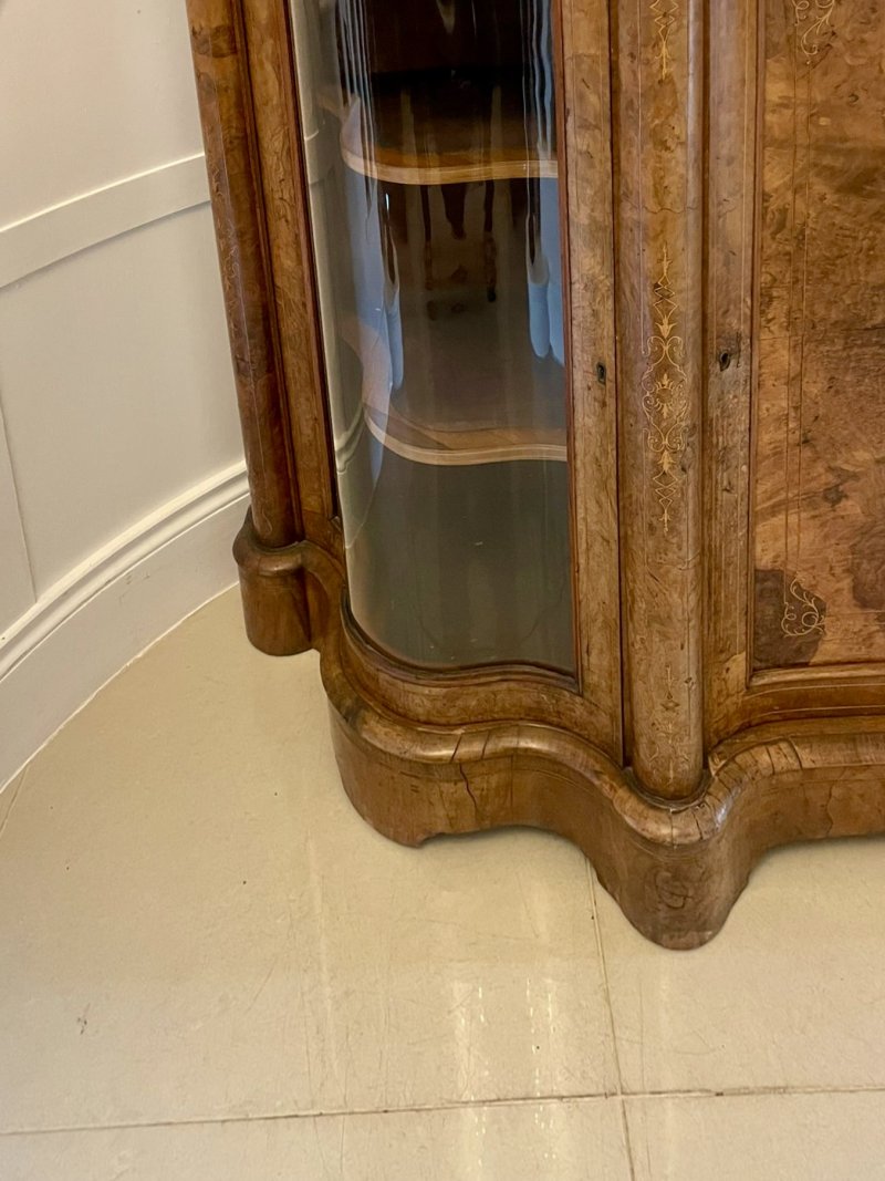 Superb Quality Antique Victorian Burr Walnut Inlaid Credenza/Sideboard - Image 11